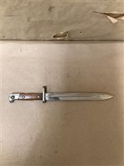 GERMAN WWII K98 MAUSER BAYONET FIXED BLADE COMBAT KNIFE WITH WOODEN HANDLE